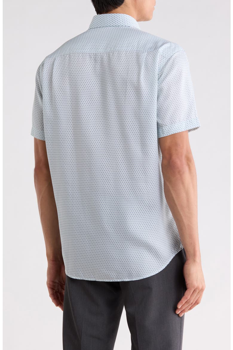 Floral Print Short Sleeve Shirt, Alternate, color, WHITE/ GREEN