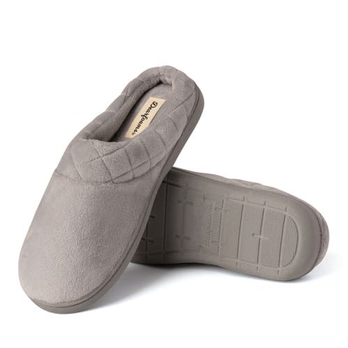 Dearfoams Darcy Quilted Cuff Velour Clog Slipper In Sleet