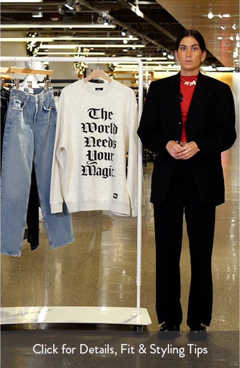 Magic Mantra Puff Print Graphic Sweatshirt, sales video thumbnail