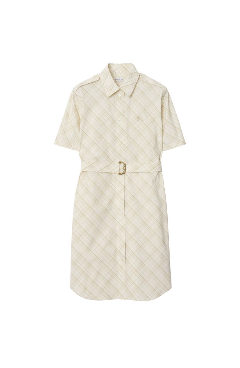 Burberry Check Cotton Shirt Dress, Alternate, color, Magnolia