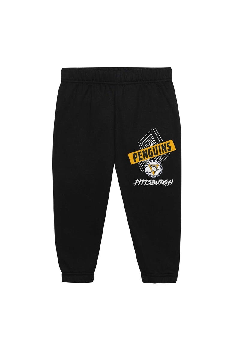 Toddler Mitchell & Ness Pittsburgh Penguins Two-Piece Oversized Block Buster Fleece Sweatshirt & Pants SetSet, Alternate, color, Black