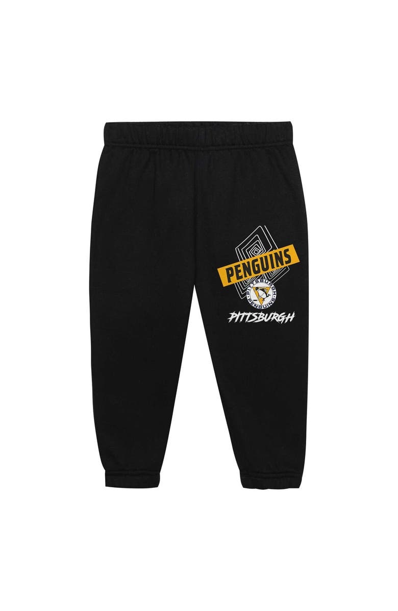Mitchell & Ness Toddler Mitchell & Ness Pittsburgh Penguins Two-Piece Oversized Block Buster Fleece Sweatshirt & Pants SetSet, Alternate, color, Black