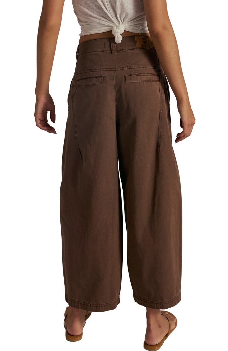 Free People Lay Down Ankle Wide Leg Chinos, Alternate, color, Brownie