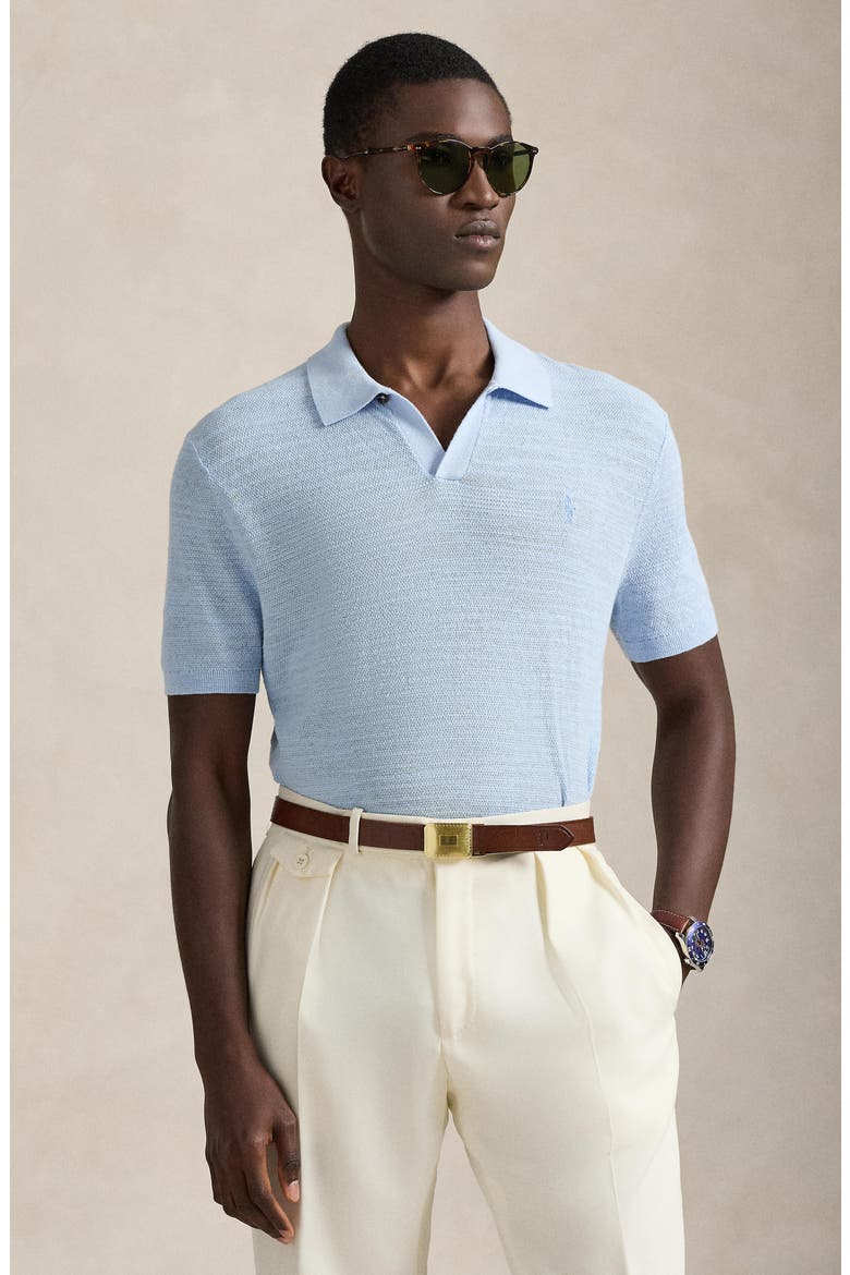 Polo Ralph Lauren Textured Seed Stitch Cotton & Linen Polo (Men