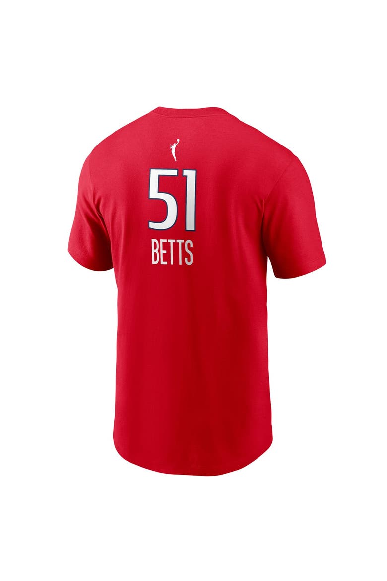 Men's Nike Lauren Betts Red Washington Mystics Explorer Edition Name & Number T-Shirt, Alternate, color, Red