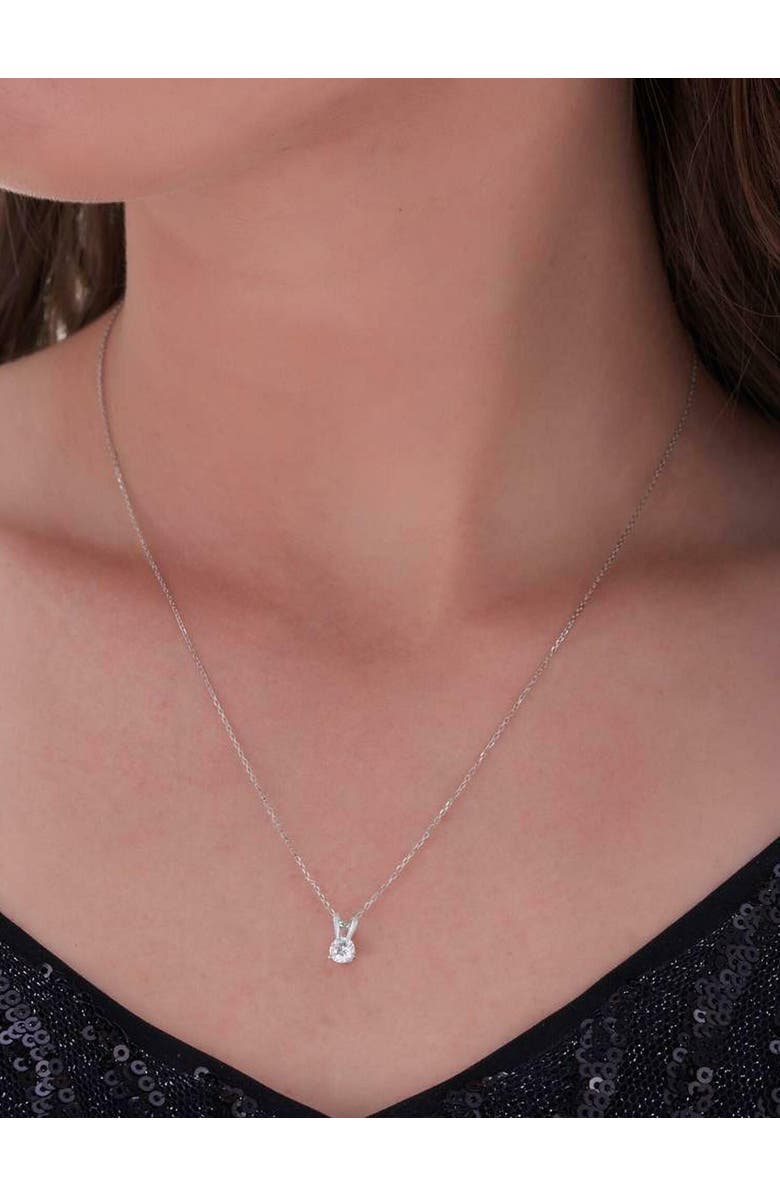 Bliss Diamond 1/2Ct TW Diamond Solitaire Necklace Studs Set 14K Gold Lab Grown, Alternate, color, White Gold