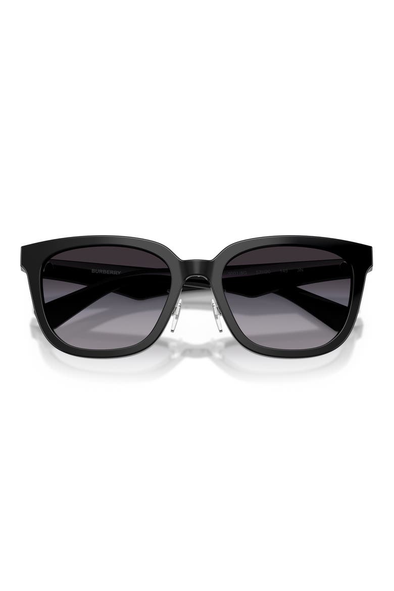 57mm Gradient Square Sunglasses, Alternate, color, BLACK / GREY GRADIENT