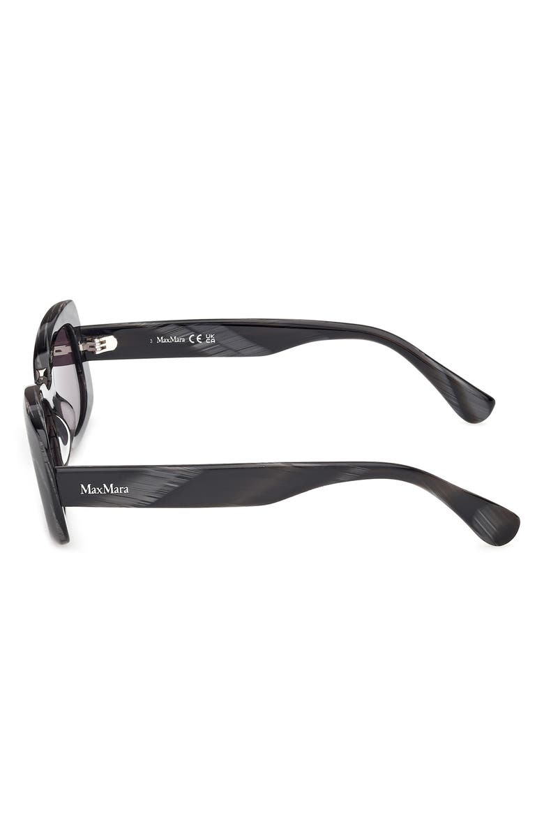 Max Mara 53mm Rectangular Sunglasses, Alternate, color, Black Ruthenium / Smoke