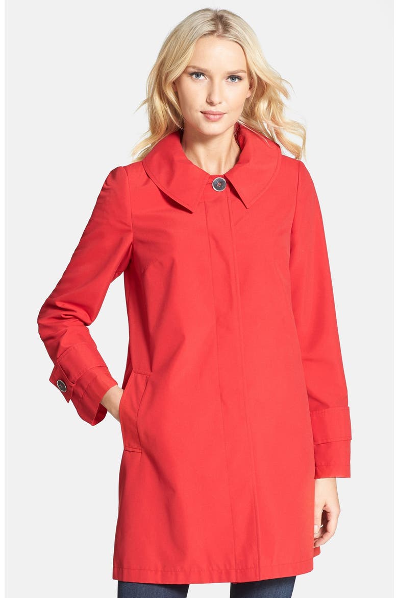 Hidden Placket Swing Coat, Main, color, RED