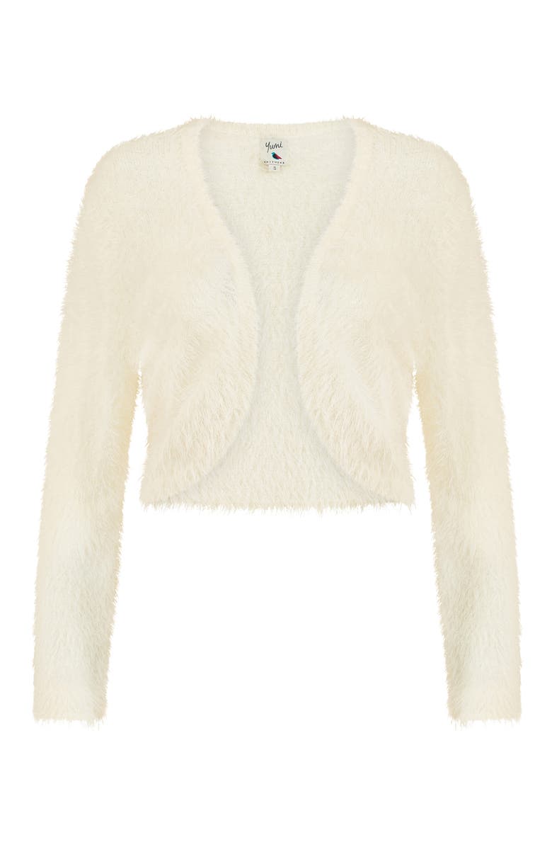 Yumi Eyelash Knit Bolero, Alternate, color, Ivory