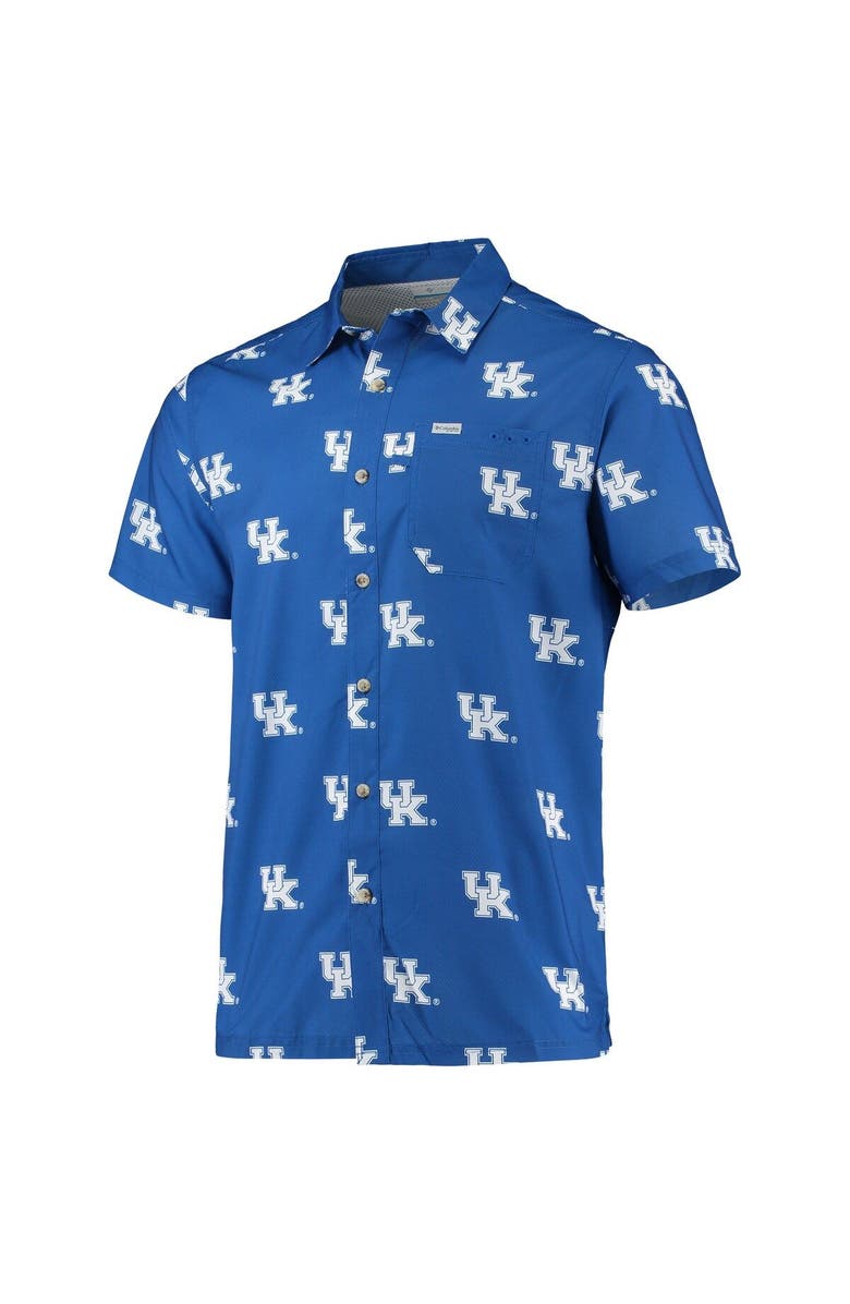 Columbia Men's Columbia Royal Kentucky Wildcats Super Slack Tide Omni-Shade Button-Up Shirt, Alternate, color, Royal