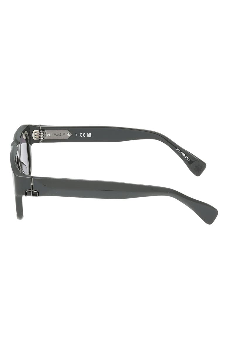 rag & bone 53mm Square Sunglasses, Alternate, color, Shiny Grey / Grey Lenses