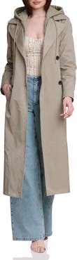 Avec Les Filles Quilted Hoodie Cotton & Nylon Trench Coat