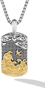David Yurman Waves Tag Enhancer in Sterling Silver, 27mm