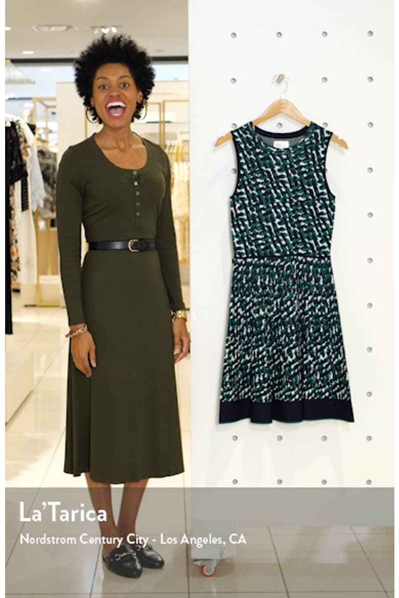 Print Sleeveless Fit & Flare Sweater Dress video
