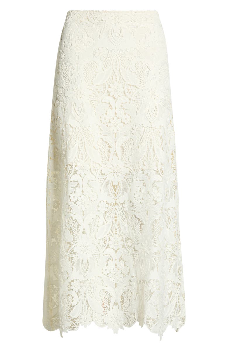 Nordstrom Floral Lace Maxi Skirt, Main, color, White Coconut