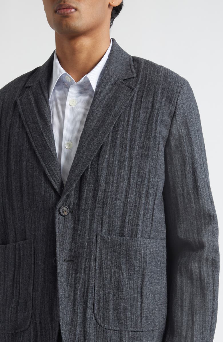 OUR LEGACY Temp Plissé Virgin Wool Blend Blazer, Alternate, color, Stone Grey Plisse Wool