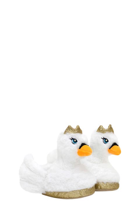 Kids' Swan Princess Faux Fur Slipper (Walker, Toddler & Little Kid)