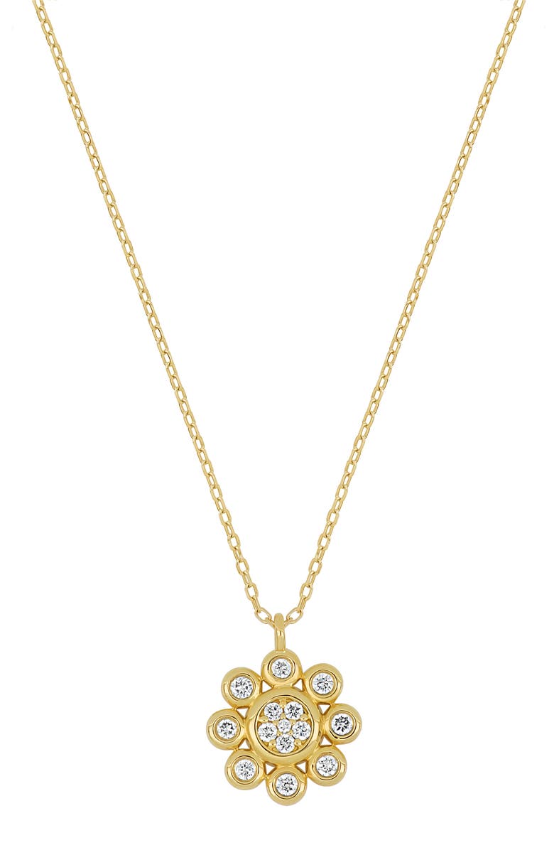 Bony Levy Monaco 18K Yellow Gold Diamond Flower Pendant Necklace, Main, color, 18K Yellow Gold