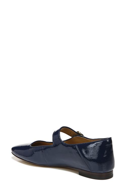 Sam Edelman Michaela Mary Jane Flat Midnight Blue Leather In Blue