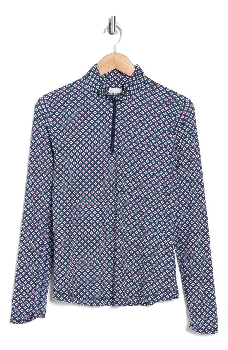 Callaway Mini Geometric Quarter Zip Pullover, Alternate, color, Peacoat