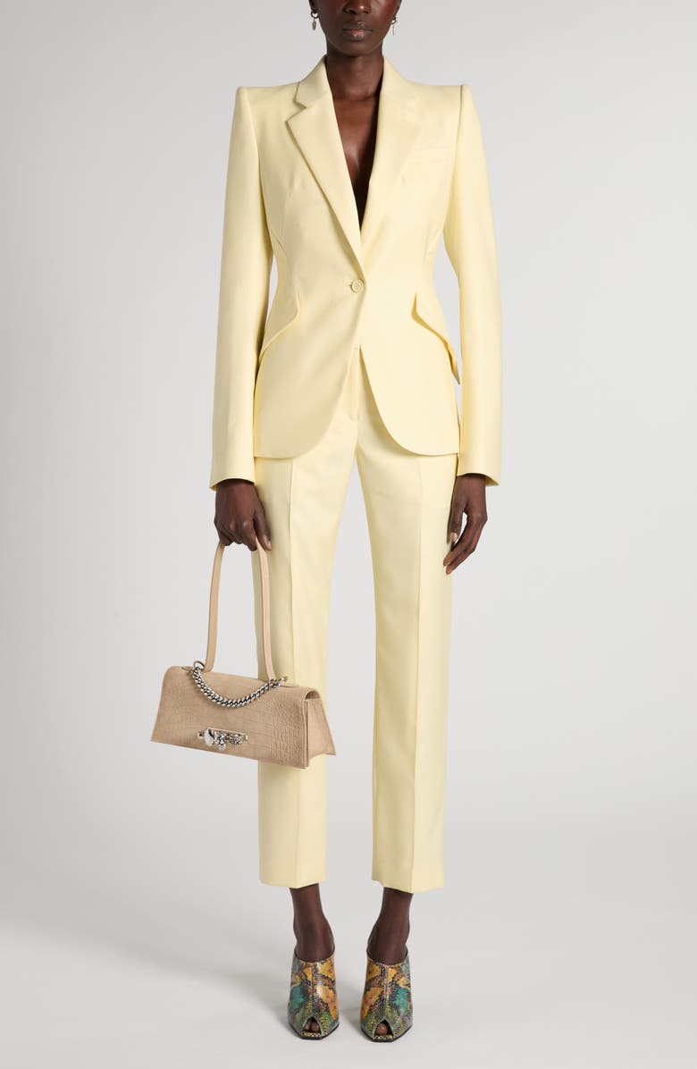 McQueen Single Breasted Wool Jacket, Alternate, color, Sherbet