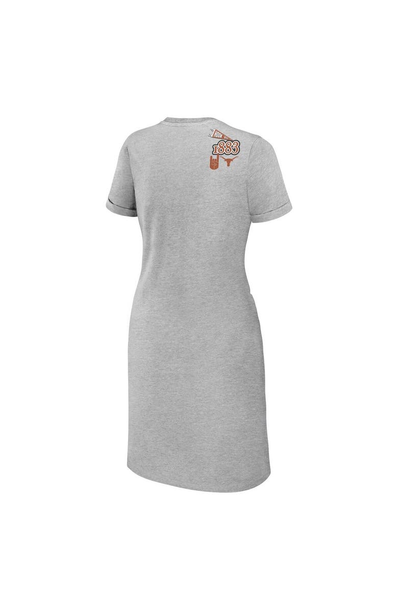 WEAR by Erin Andrews Women's WEAR by Erin Andrews Heather Gray Texas Longhorns Knotted T-Shirt Dress, Alternate, color, Heather Gray