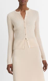 Vince Cashmere & Silk Rib Cardigan | Nordstromrack