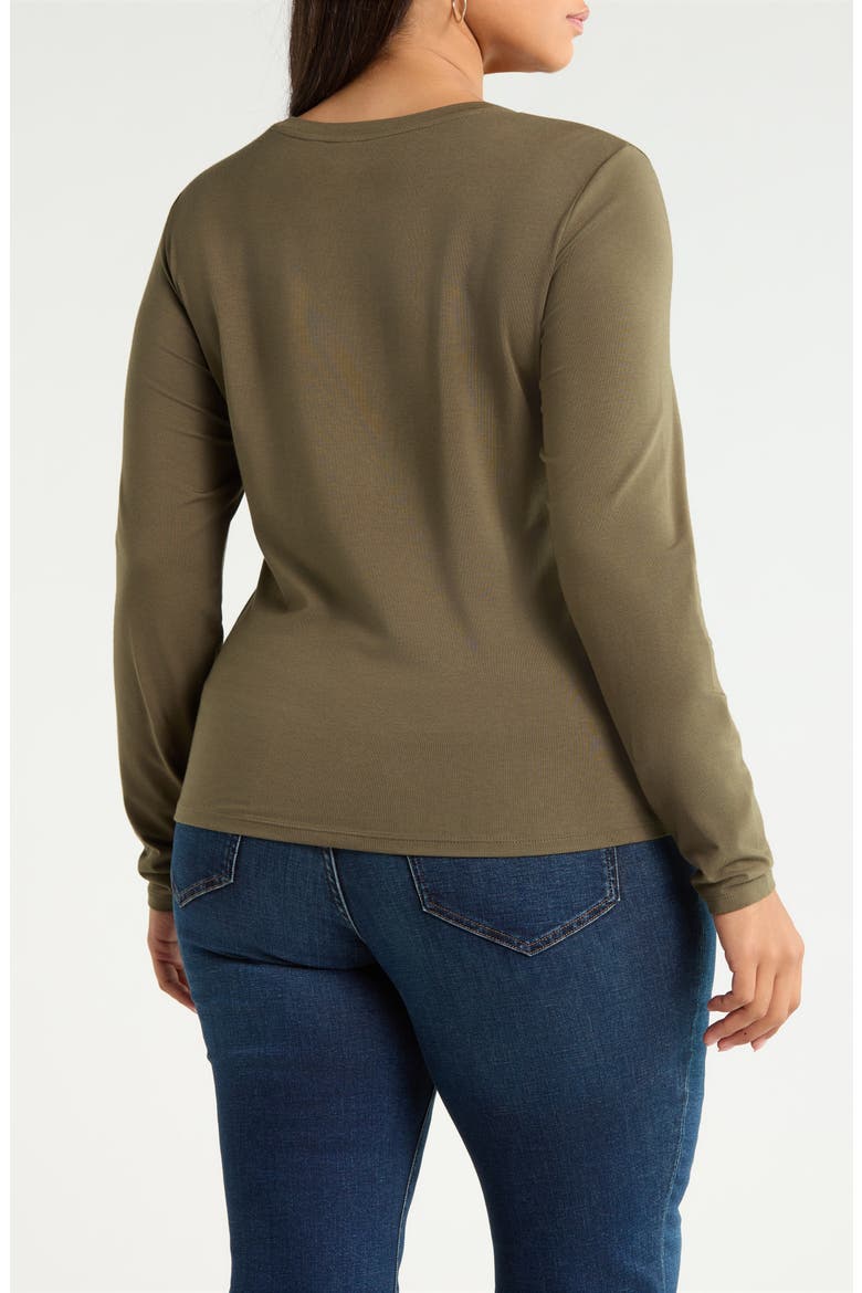 Pima Cotton & Tencel Modal Long Sleeve T-Shirt, Alternate, color, OLIVE SARMA