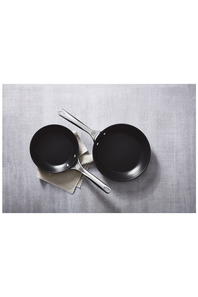 Set of 2 Nonstick Stainless Steel Fry Pans, Alternate, color, STAINLESS STEEL
