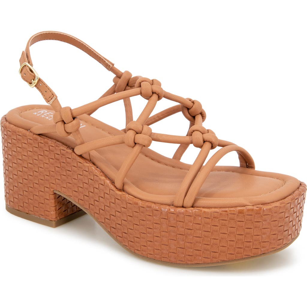 Reaction Kenneth Cole Essa Knot Platform Sandal In Rust