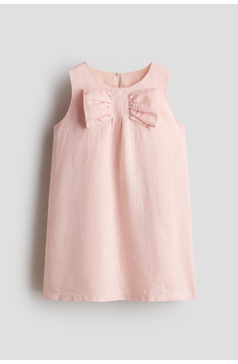 H&M A-line Linen Dress, Main, color, Light Dusty Pink