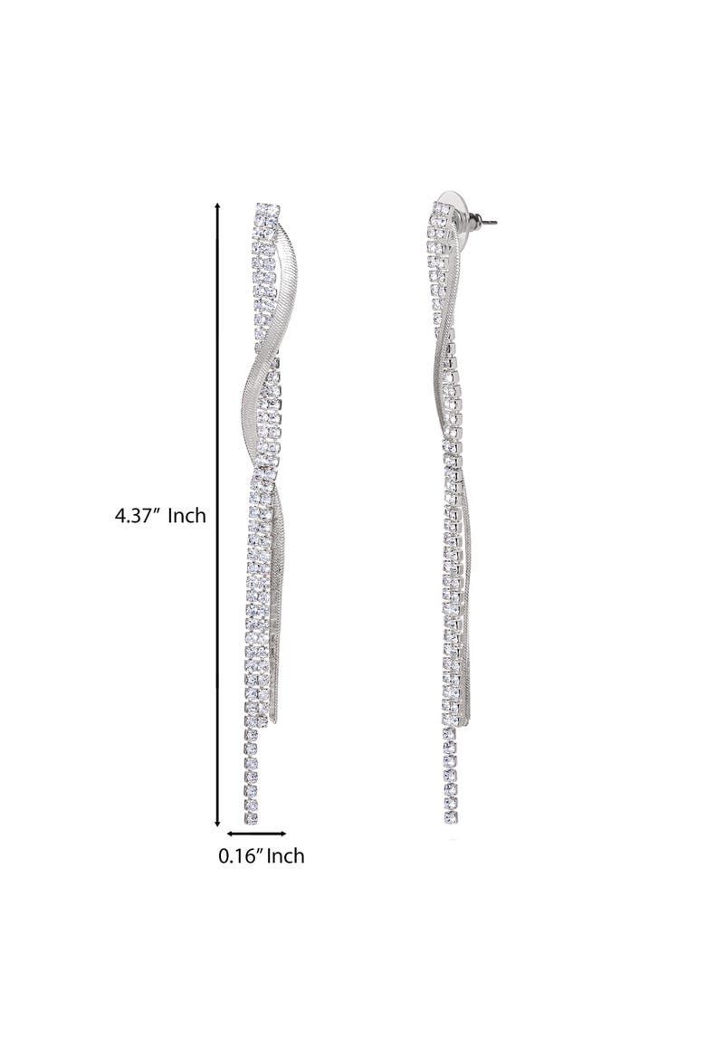 Silver Linear Drop Earrings, Alternate, color, Silver