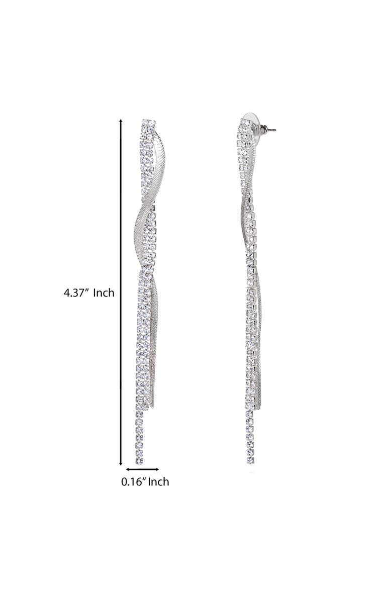 Jessica Simpson Silver Linear Drop Earrings, Alternate, color, 