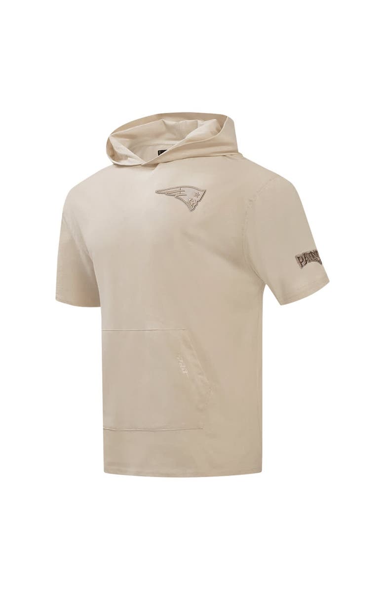 PRO STANDARD Men's Pro Standard Tan New England Patriots Neutrals Capsule Short Sleeve Pullover Hoodie, Alternate, color, Tan