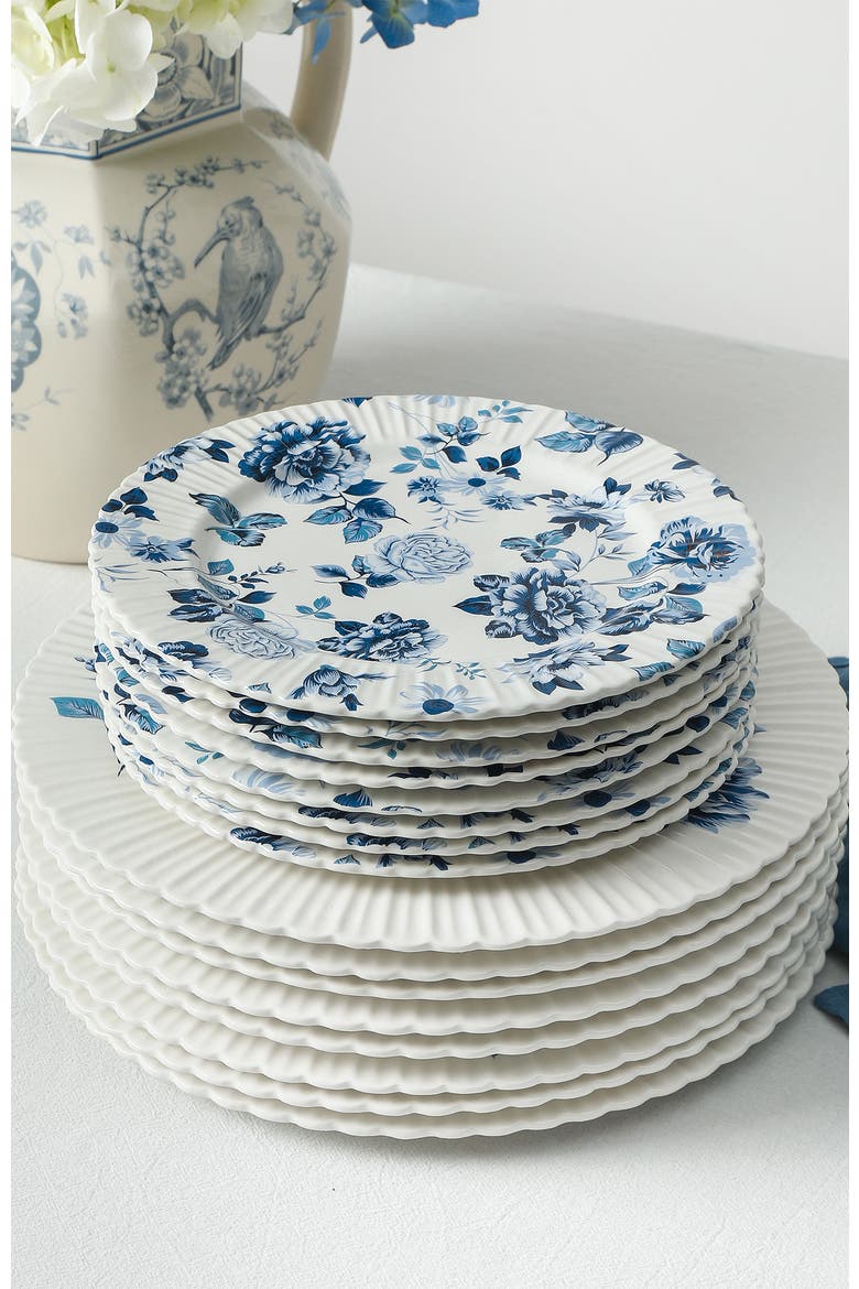 Fiore New Bone China Dinner Plate Set of 4, Alternate, color, Blue