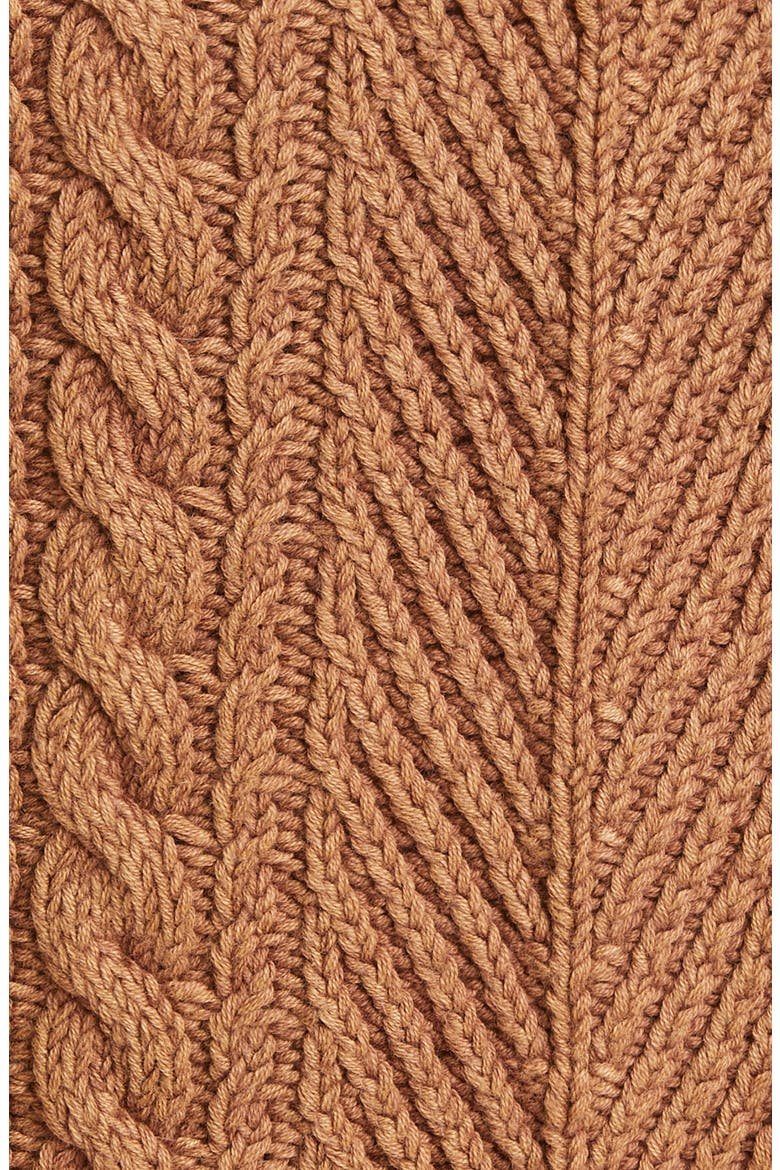 Lynne Mixed Knit Zip-Up Sweater, Alternate, color, CAMEL