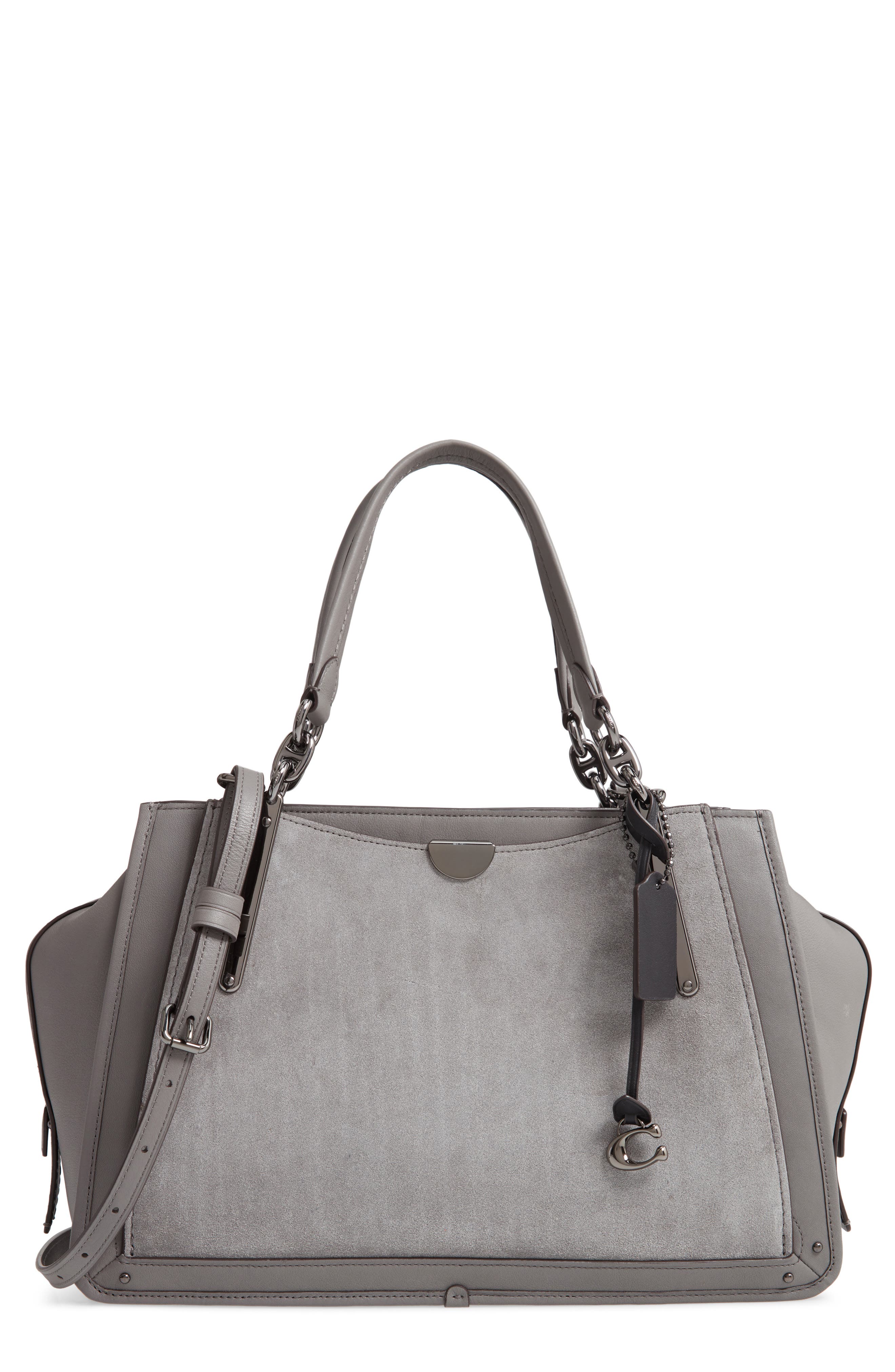 COACH Dreamer 36 Mixed Leather Satchel, Main, color, 