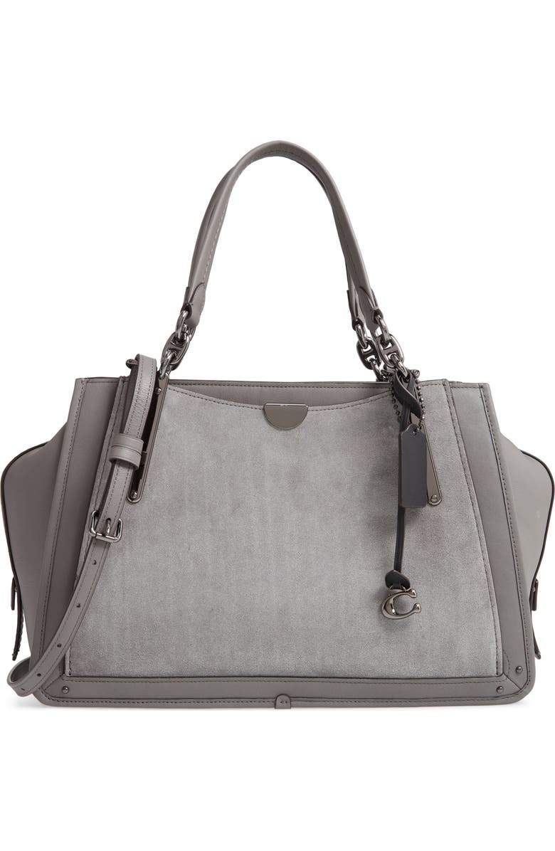 COACH Dreamer 36 Mixed Leather Satchel, Main, color,