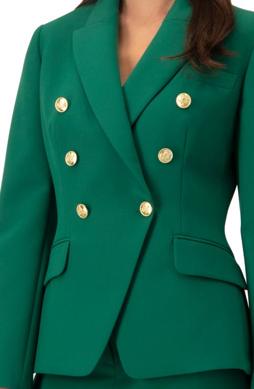 Ivonne Double-breasted Blazer With Buttons In Green