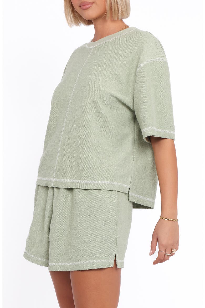 Melody Knit T-Shirt & Shorts Set, Alternate, color, MATCHA