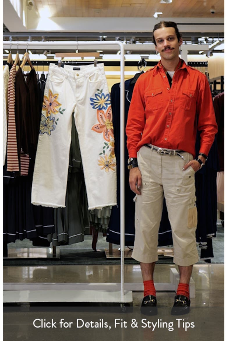 Amber Flower Embroidery Straight Leg Jeans video