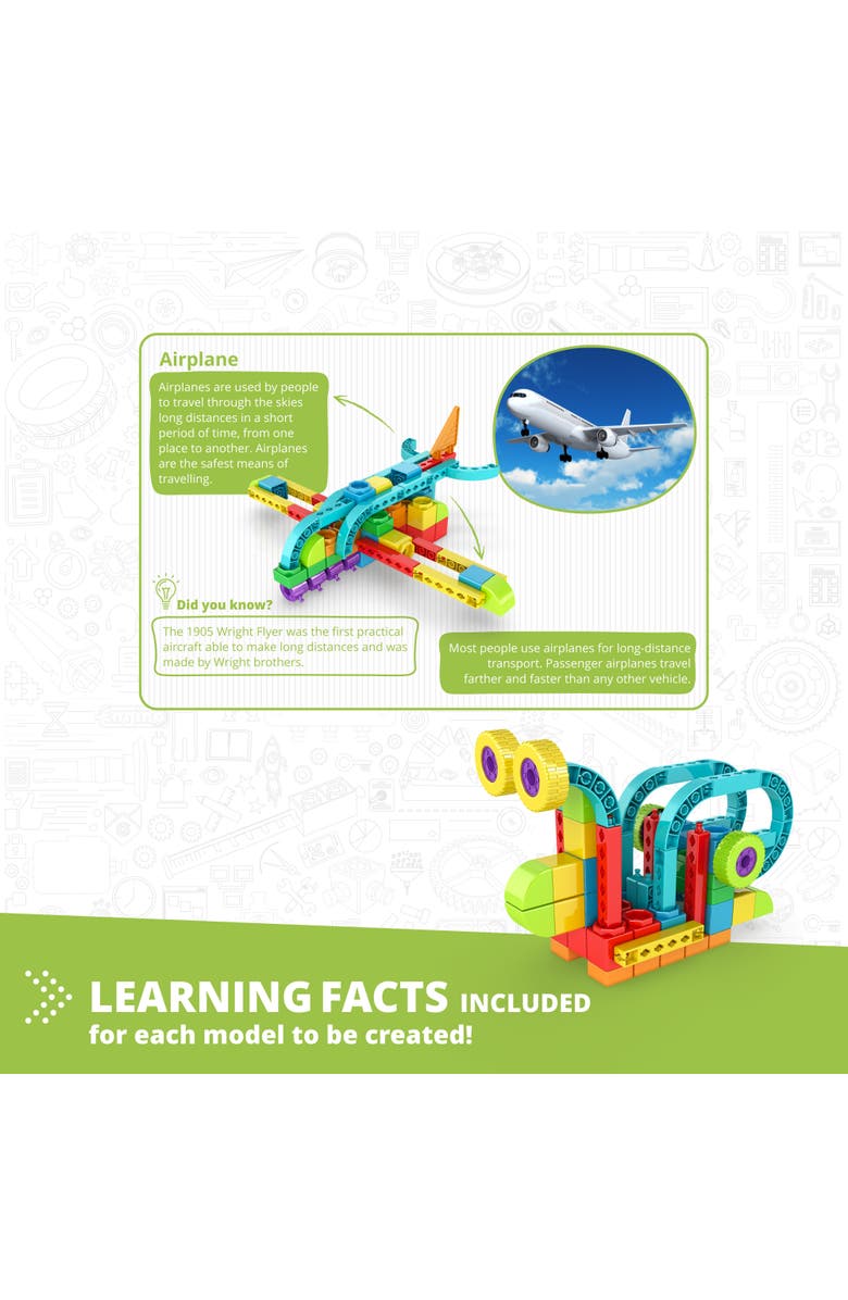 Engino Qboidz Airplane 5 Model Brick Building Set, Alternate, color, Multicolored