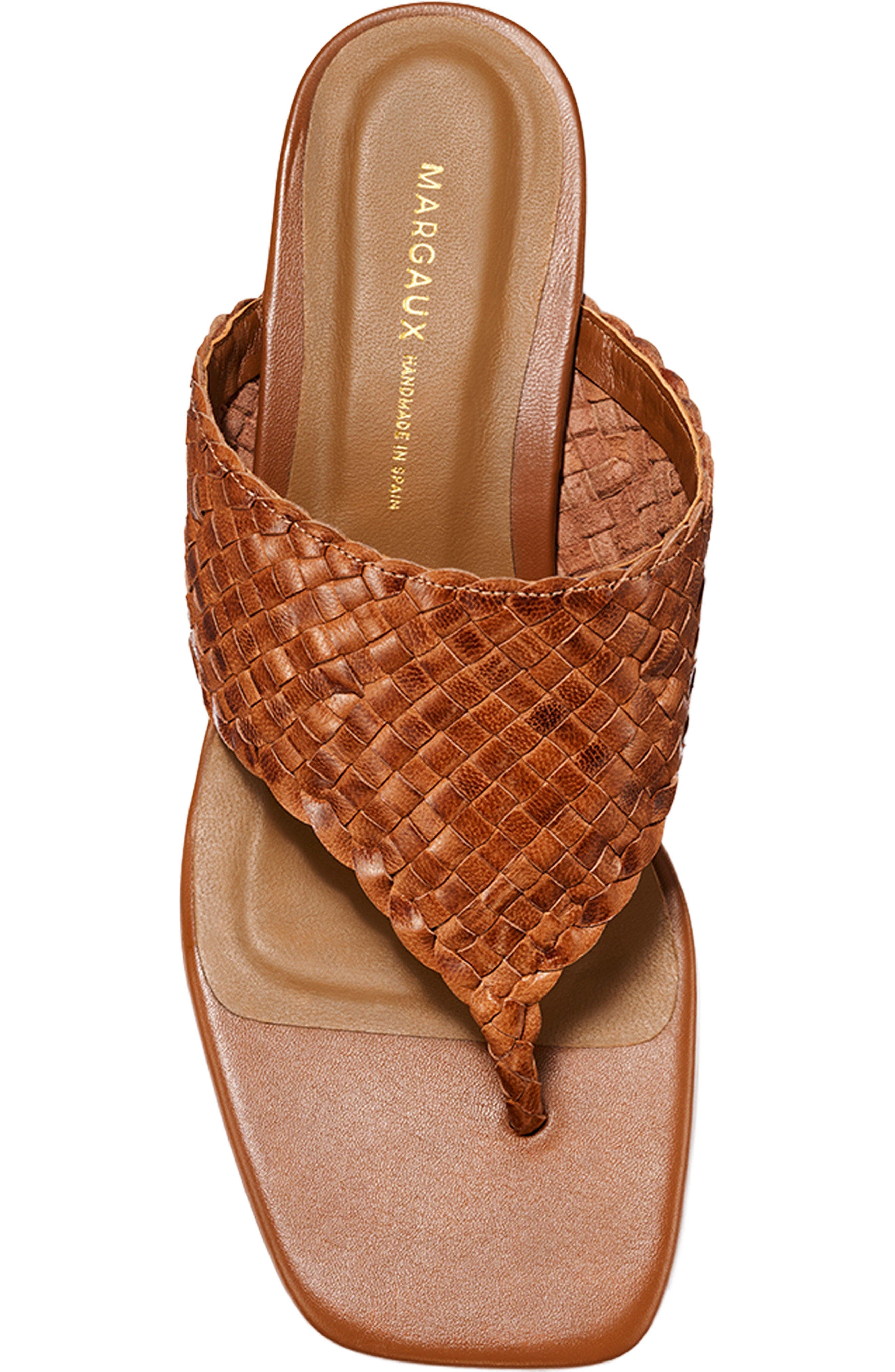 The Woven Deia 50 Sandal, Alternate, color, Saddle Leather