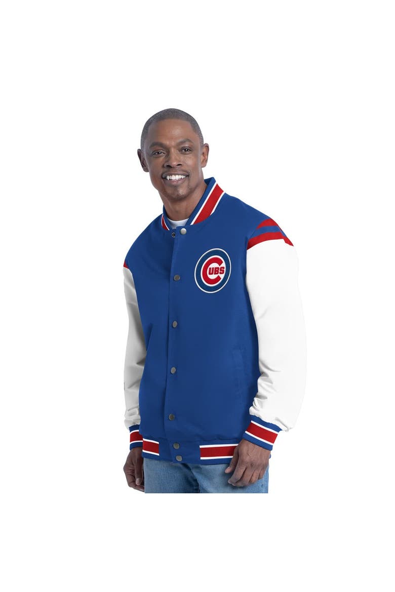 Men's G-III Sports by Carl Banks  Royal Chicago Cubs Recruit Commemorative Full-Snap Varsity Jacket, Main, color, Royal