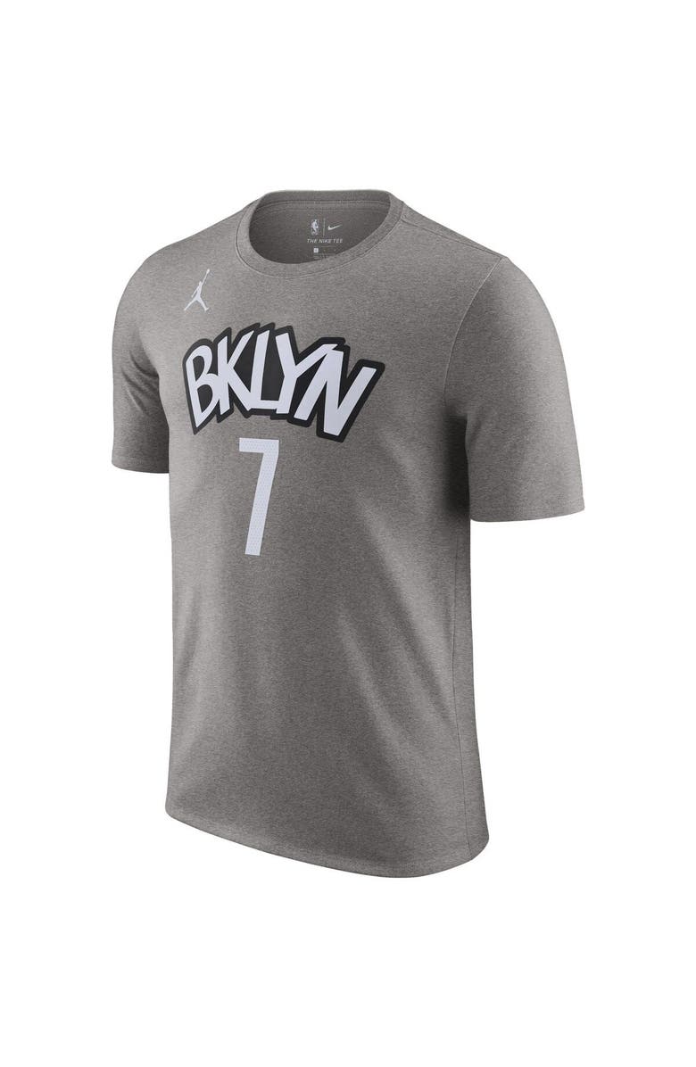 Jordan Brand Men's Jordan Brand Gray Brooklyn Nets 2020/21 Kevin Durant Statement Name & Number T-Shirt, Alternate, color,
