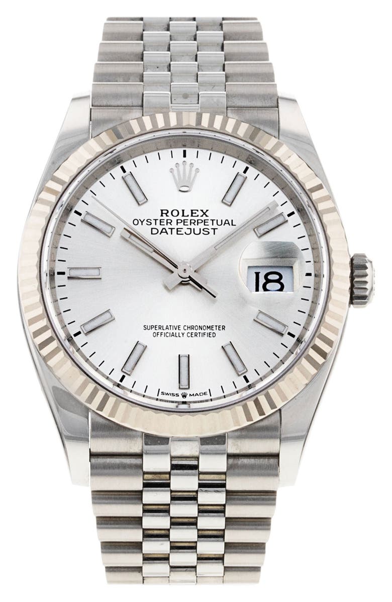 Watchfinder & Co. Rolex Preowned Datejust Bracelet Watch, 36mm, Main, color, 