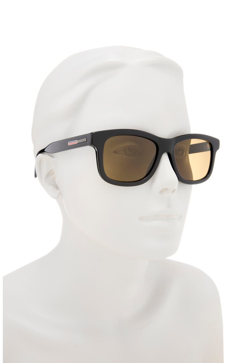 55mm Square Sunglasses, Alternate, color, BLACK BLACK BROWN