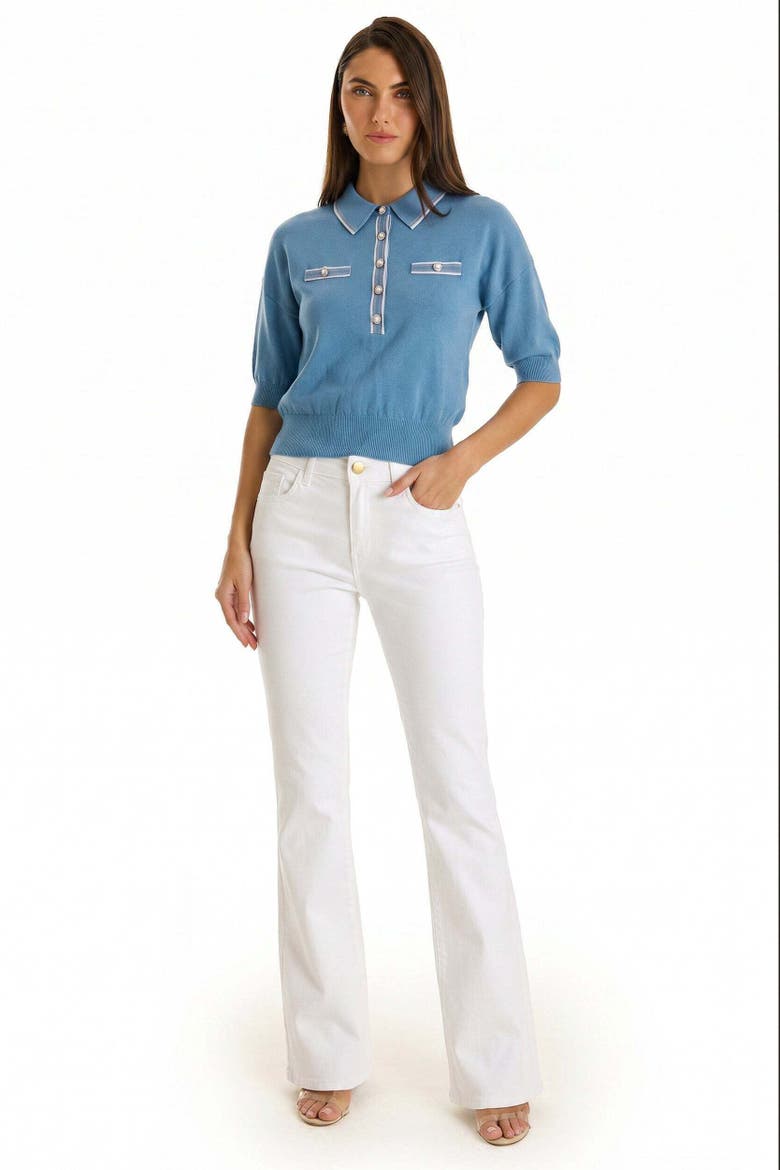 Bobbi Polo Shirt, Alternate, color, Serene Blue