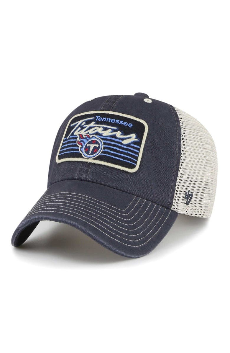 '47 Men's '47 Navy/Natural Tennessee Titans  Five Point Trucker Clean Up Adjustable Hat, Main, color, 